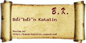 Búbán Katalin névjegykártya